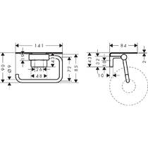 Держатель для туалетной бумаги Hansgrohe AddStoris S 41789340 с полкой, черный хром брашированный, фото №3