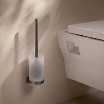 Щітка для унітаза Hansgrohe AddStoris S 41782340 з тримачем, чорний хром брашований, фото №1