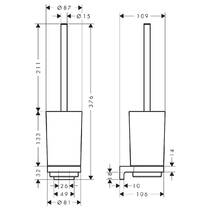 Щітка для унітаза Hansgrohe AddStoris S 41782340 з тримачем, чорний хром брашований, фото №3