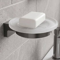 Мильниця Hansgrohe AddStoris S 41766340 з тримачем, чорний хром брашований