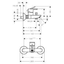 Смеситель для ванны Hansgrohe Neovis Q 71481000 хром, фото №3