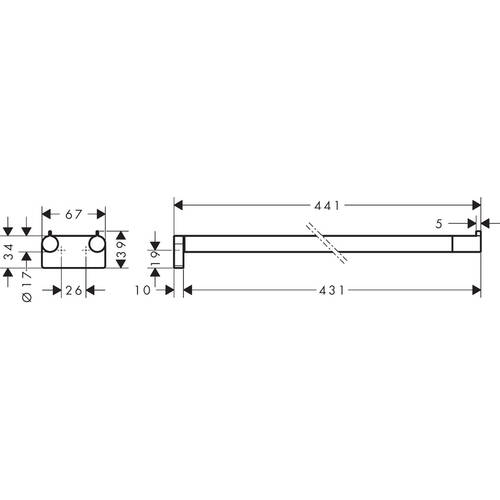 Держатель для полотенец Hansgrohe AddStoris S 41787000 двойной, хром, фото 3