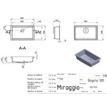 Раковина Miraggio Bogota 505 Mirasoft 0002456 без отвору під перелив, колір білий матовий, фото №5