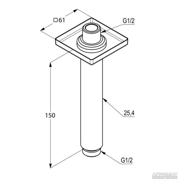 Держатель верхнего душа Kludi A-Qa 665350500 потолочный, фото 2