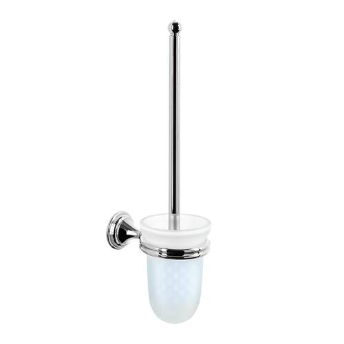 Щітка для унітазу Langberger Classic 2122225A Swarovski з тримачем хром/білий, фото 1