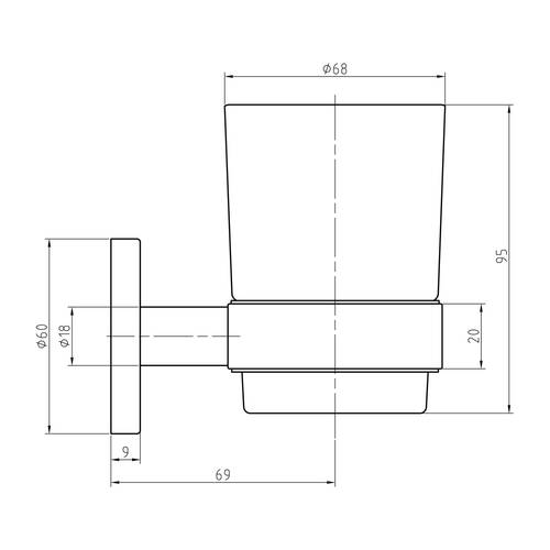 Склянка Langberger Hotel Line 2110811A з тримачем хром/білий, фото 2