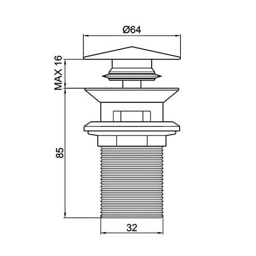 Донний клапан для раковини Devit 21031100 click/clack хром, фото 3