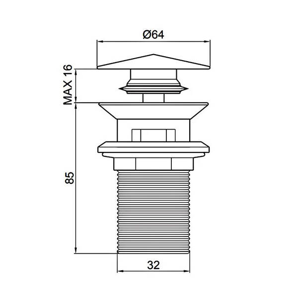 Донний клапан для раковини Devit 21031100 click/clack хром, фото 3