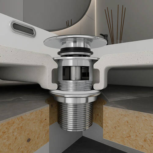 Донний клапан для раковини Devit 21031100 click/clack хром, фото 1