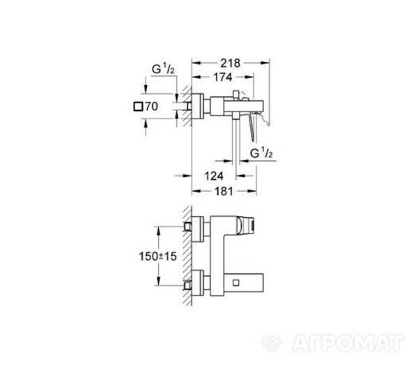 Змішувач для ванни Grohe Eurocube 23140, фото 2