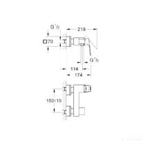 Смеситель для душа Grohe Eurocube 23145, фото №2