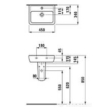Раковина Laufen Pro H8119510001041 45 см, білий, фото №3