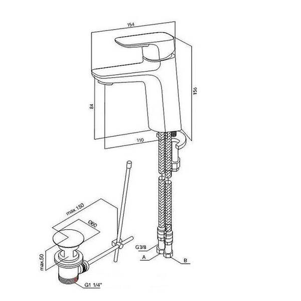 Смеситель для раковины AM.PM Spirit F7082100, фото 2