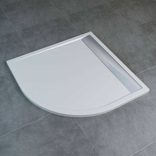 Душевой поддон San Swiss Ila WIR550905004 90х90х3 см четверть круга с ножками и сифоном, фото 2