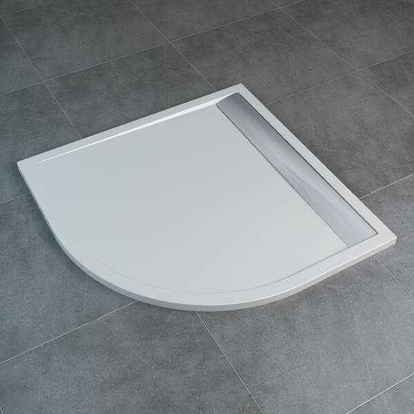 Душевой поддон San Swiss Ila WIR550905004 90х90х3 см четверть круга с ножками и сифоном, фото 2