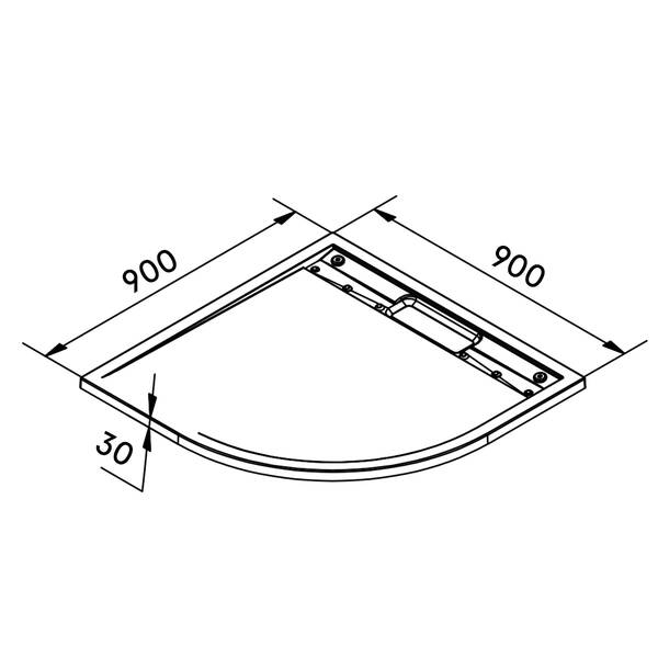 Душевой поддон San Swiss Ila WIR550905004 90х90х3 см четверть круга с ножками и сифоном, фото 6