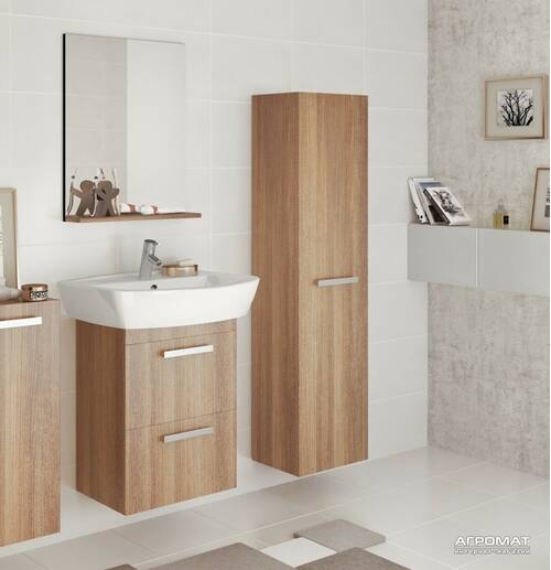 Пенал Cersanit Mesta 35 см підлоговий, підвісний темний ясен, фото 2