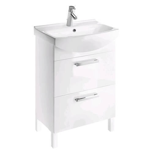 Тумба для раковины Cersanit Melar напольная, подвесная 60 см белый, фото 1