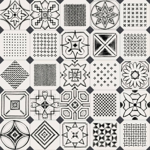 Керамогарнит Vives Vodevil Oct.Variette Sombra 20x20 см, фото 1