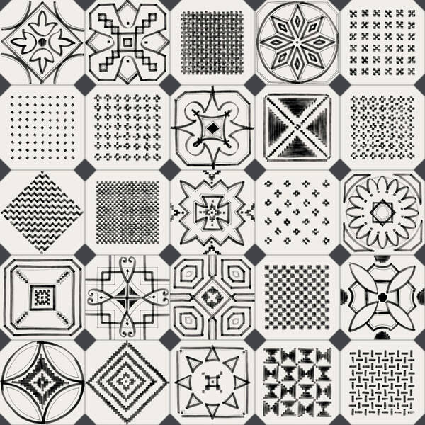 Керамогарнит Vives Vodevil Oct.Variette Sombra 20x20 см, фото 1