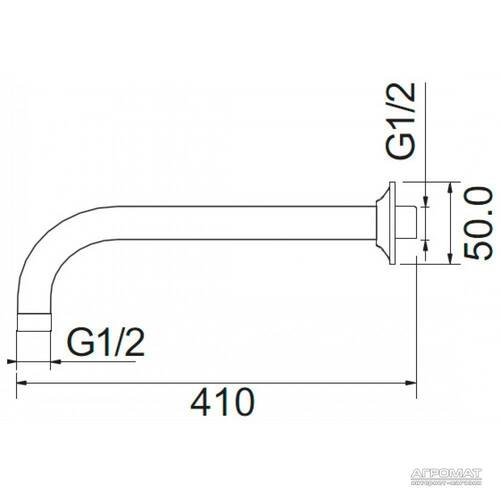 Тримач верхнього душу AM.PM F0500700 настінний, фото 2