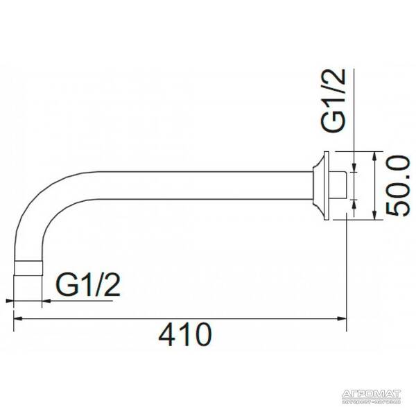 Тримач верхнього душу AM.PM F0500700 настінний, фото 2