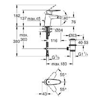 Смеситель для биде Grohe Eurodisc cosmopolitan 33244002, фото №2