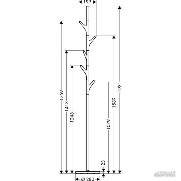 Держатель для полотенец Axor Massaud 42270000 напольный хром, фото 2
