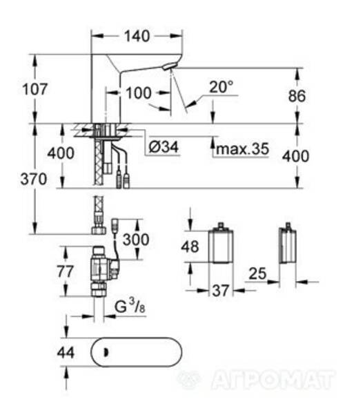 Змішувач для раковини Grohe Euroeco 36271000, фото 2