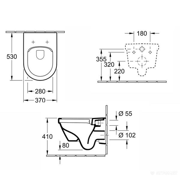 Унитаз подвесной Villeroy&Boch Architectura 5684HR01 DirectFlush с сиденьем Soft Close 98M9C101, фото 4