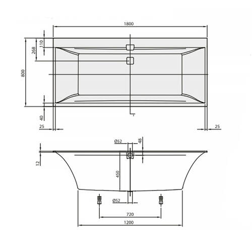 Ванна кварилова Villeroy&Boch Squaro uBQ180SQE2DV-01 180х80 см з ніжками, фото 3