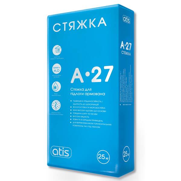 Стяжка для підлоги Atis A-27 армована 25 кг, фото 1