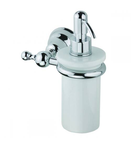 Дозатор для жидкого мыла Devit Charlestone 8024142 с держателем хром/белый, фото 1