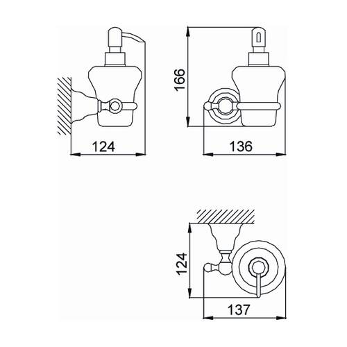 Дозатор для жидкого мыла Devit Charlestone 8024142 с держателем хром/белый, фото 2