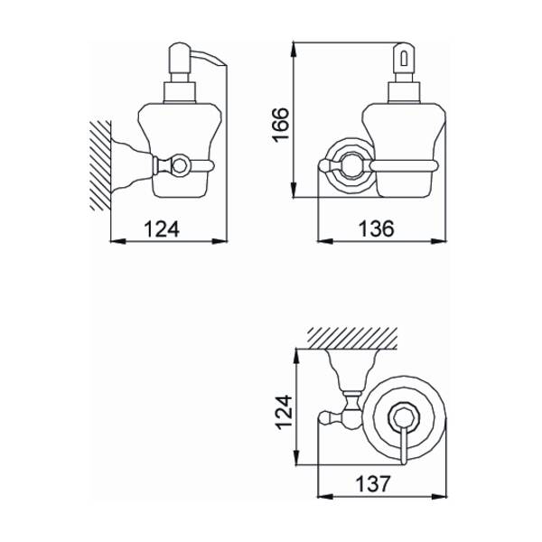 Дозатор для жидкого мыла Devit Charlestone 8024142 с держателем хром/белый, фото 2