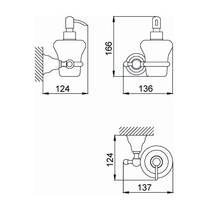 Дозатор для жидкого мыла Devit Charlestone 8024142G с золото/белым держателем., фото №2