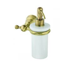 Дозатор для жидкого мыла Devit Charlestone 8024142B с держателем золото/белый матовый, фото №1