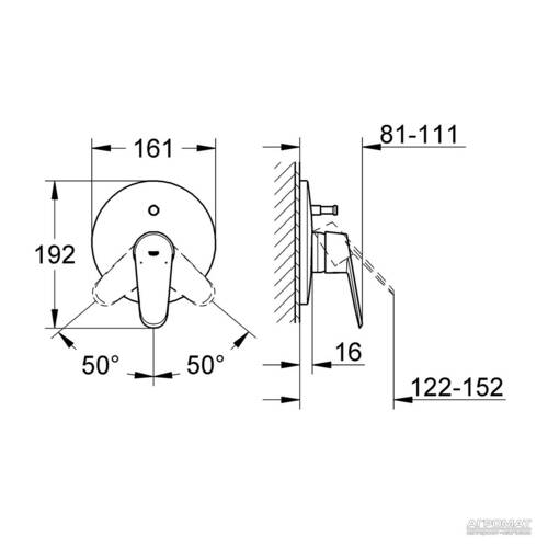 Смеситель для ванны Grohe Eurodisc cosmopolitan 19548002, фото 2