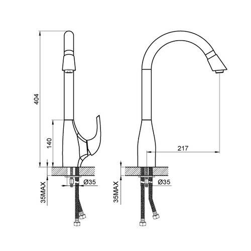 Змішувач для кухні Devit Fresh 56194KT, фото 2