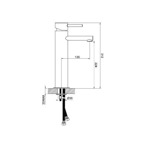 Смеситель для раковины Devit Prestige 16X63124P, фото 2