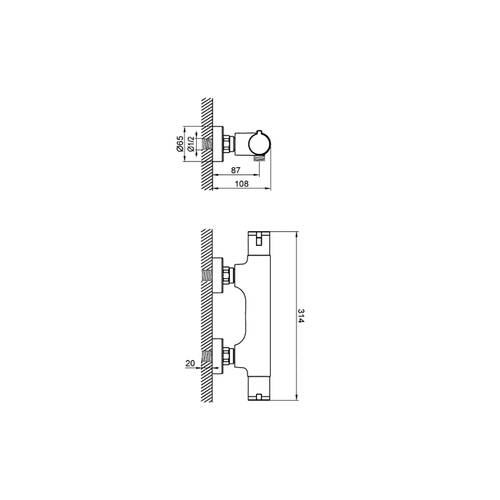 Змішувач для душу Devit Ecotherm 67010TJW4 з термостатом, фото 2