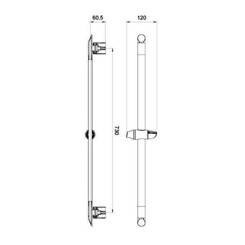 Душевая штанга Devit 10110ER 850 мм, фото 2